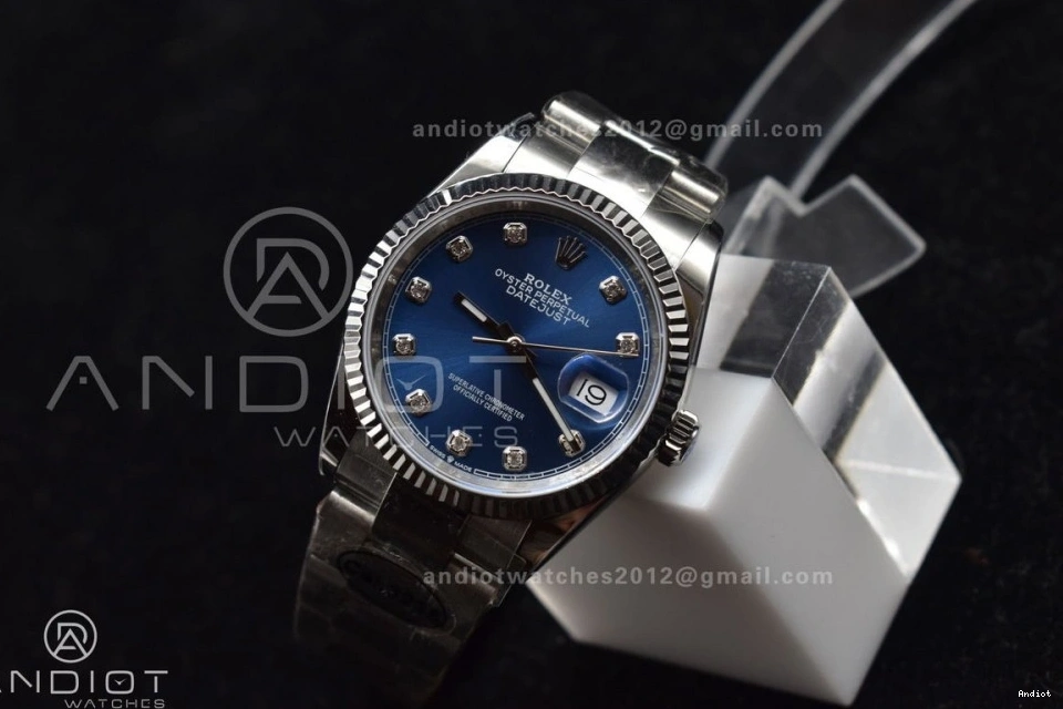 on Oyster Edition 1:1 Diamonds Blue DIWF Steel Bracelet Dial 36 SA3235 904L DateJust Best 0415